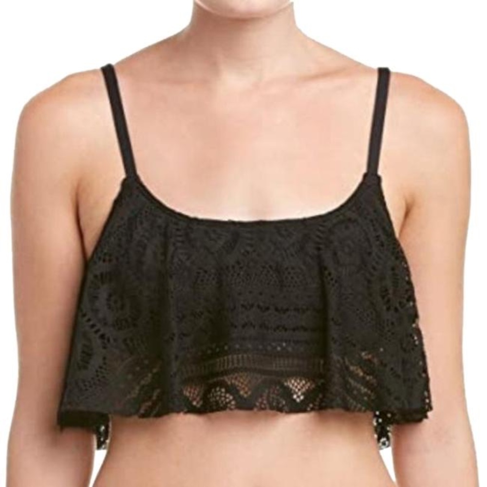Kenneth Cole reaction black lace bikini top